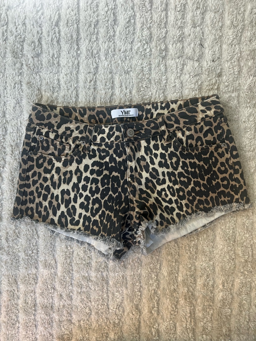 Leopard Print Women's Stretch Denim Shorts